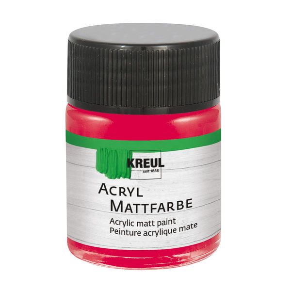 KREUL Acryl Mattfarbe karminrot 50ml Glas