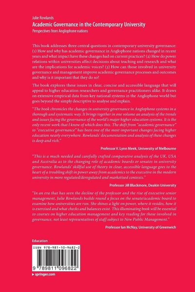 Produktbild: Academic Governance in the Contemporary University