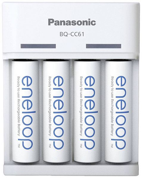 Produktbild: Panasonic BQ-CC61 + eneloop AA Rundzellen-Ladeger&auml;t NiMH Micro (AAA), Mignon (AA)