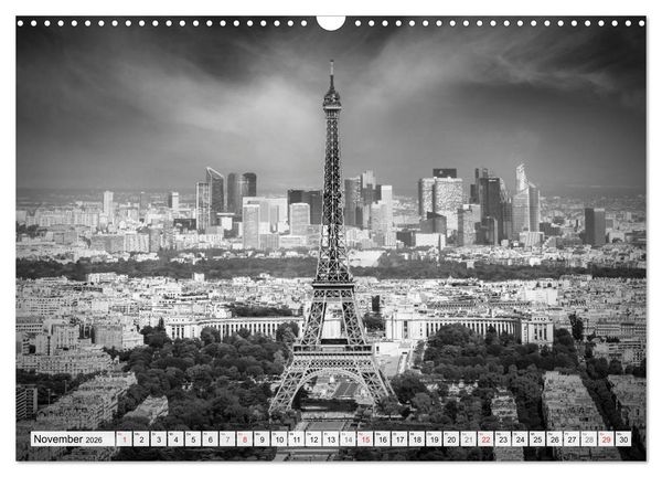 Produktbild: PARIS Monochrome Impressionen (Wandkalender 2026 DIN A3 quer), CALVENDO Monatskalender
