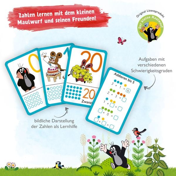 Produktbild: Tr&ouml;tsch Der kleine Maulwurf Kartenset 123 Lernkarten