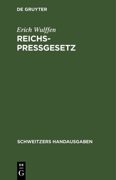 Produktbild: Reichs-Pressgesetz