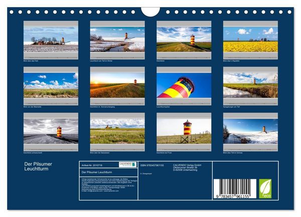 Produktbild: Der Pilsumer Leuchtturm (Wandkalender 2026 DIN A4 quer), CALVENDO Monatskalender