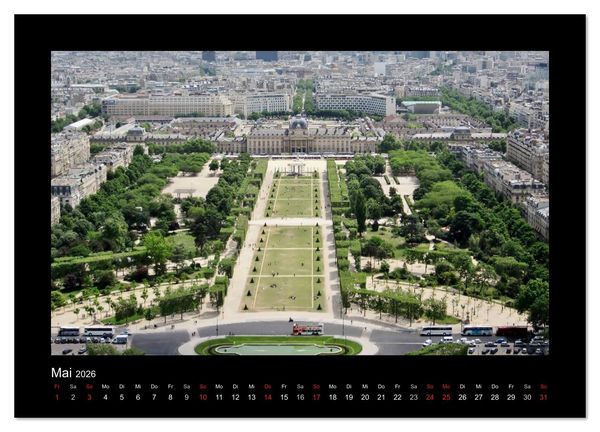 Produktbild: Paris von oben (hochwertiger Premium Wandkalender 2026 DIN A2 quer), Kunstdruck in Hochglanz