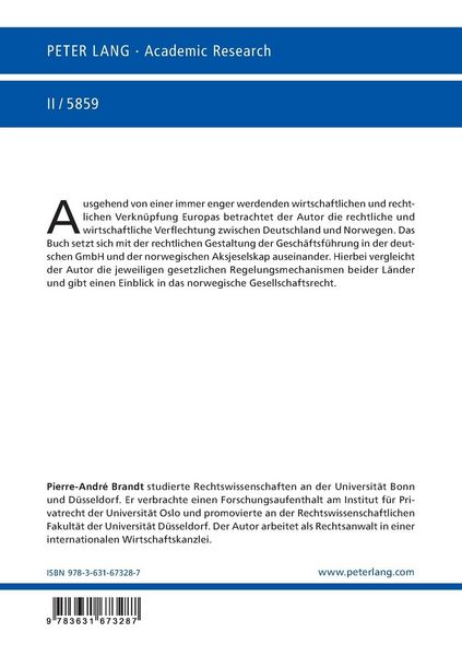 Produktbild: Die Gesch&auml;ftsf&uuml;hrung in der deutschen GmbH und der norwegischen AS
