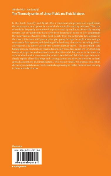 Produktbild: The Thermodynamics of Linear Fluids and Fluid Mixtures