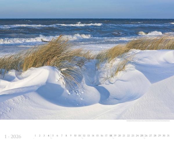 Produktbild: Deutsche Küsten 2026 - Bildkalender XXL 60x50 cm - hochwertiger Wandkalender im Querformat - Landschaftskalender - Wandplaner