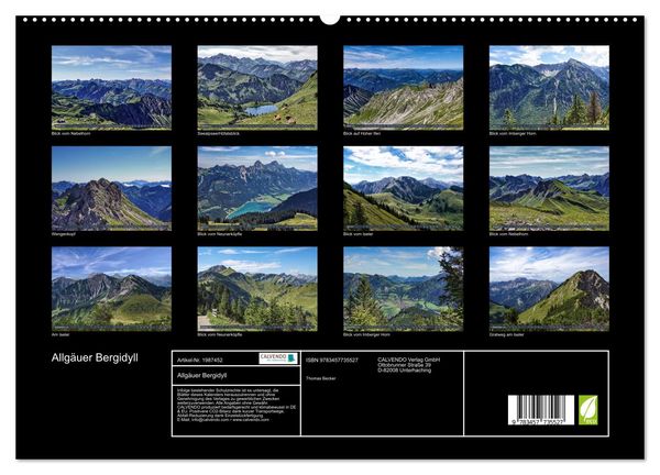 Produktbild: Allg&auml;uer Bergidyll (hochwertiger Premium Wandkalender 2026 DIN A2 quer), Kunstdruck in Hochglanz