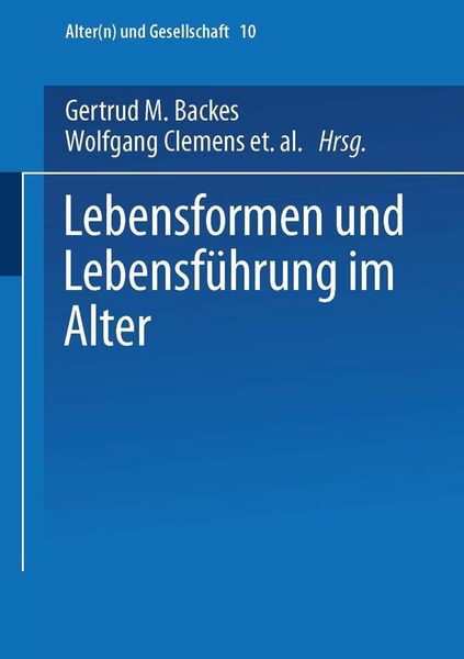 Produktbild: Lebensformen und Lebensf&uuml;hrung im Alter
