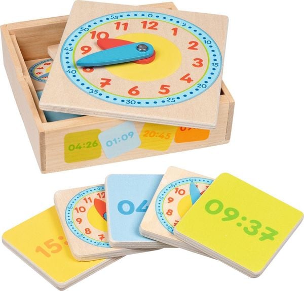 Lernuhr im Holzkasten