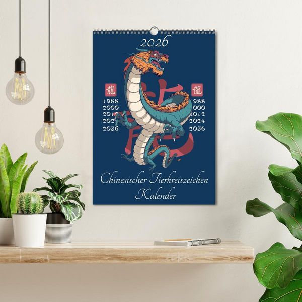 Produktbild: Chinesische Tierkreiszeichen (Wandkalender 2026 DIN A3 hoch), CALVENDO Monatskalender