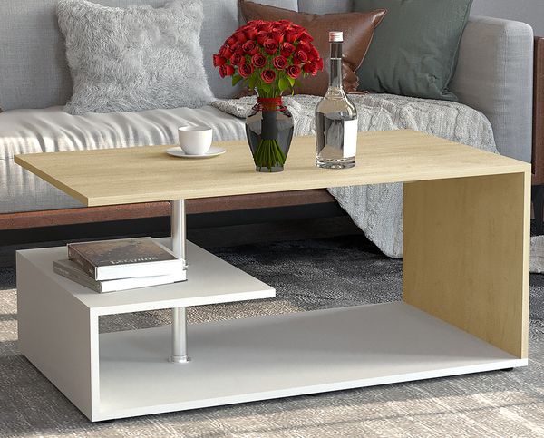 Produktbild: Holz Sofatisch Couchtisch Wohnzimmertisch Maliso M