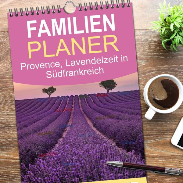 Produktbild: Familienplaner 2026 - Provence, Lavendelzeit in S&uuml;dfrankreich mit 5 Spalten (Wandkalender, 21 x 45 cm) CALVENDO