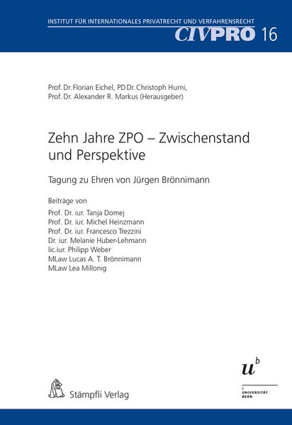 Produktbild: Zehn Jahre ZPO - Zwischenstand und Perspektive