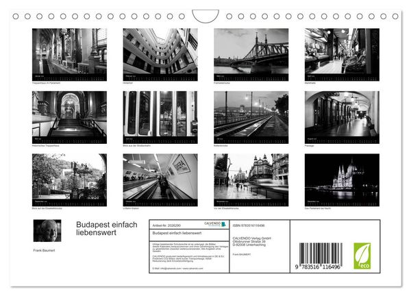 Produktbild: Budapest einfach liebenswert (Wandkalender 2026 DIN A4 quer), CALVENDO Monatskalender