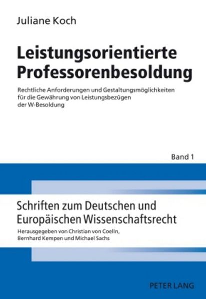 Produktbild: Leistungsorientierte Professorenbesoldung