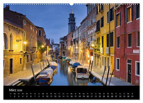 Produktbild: Venedig bei Nacht 2026 (Wandkalender 2026 DIN A2 quer), CALVENDO Monatskalender
