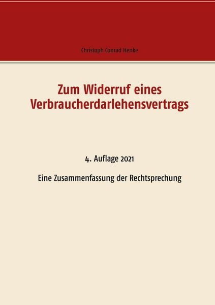 Produktbild: Zum Widerruf eines Verbraucherdarlehensvertrags