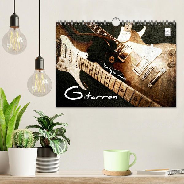 Produktbild: GITARREN Vintage Art (Wandkalender 2026 DIN A4 quer), CALVENDO Monatskalender