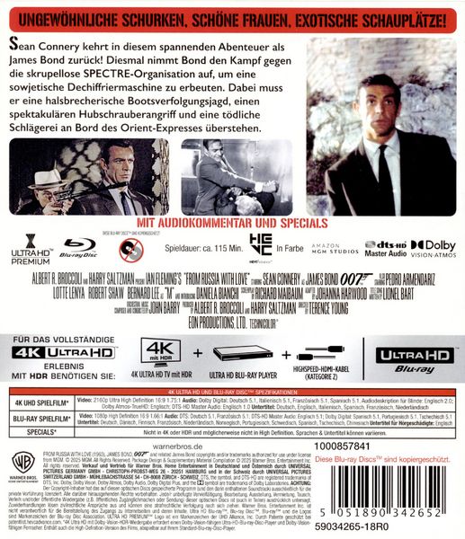 Produktbild: James Bond - Liebesgr&uuml;&szlig;e aus Moskau (4K Ultra HD) + (Blu-ray)