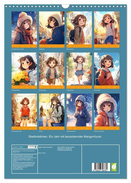 Produktbild: Stadtm&auml;dchen. Ein Jahr mit bezaubernder Manga-Kunst (Wandkalender 2026 DIN A3 hoch), CALVENDO Monatskalender