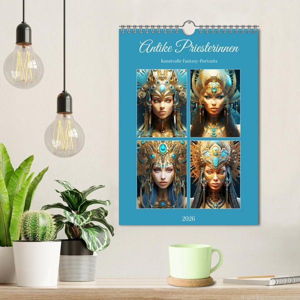 Produktbild: Antike Priesterinnen. Kunstvolle Fantasy-Portraits (Wandkalender 2026 DIN A4 hoch), CALVENDO Monatskalender