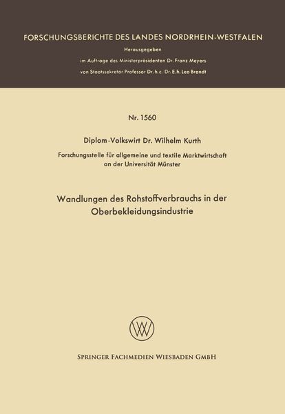 Produktbild: Wandlungen des Rohstoffverbrauchs in der Oberbekleidungsindustrie