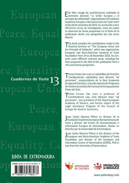 Produktbild: La Uni&oacute;n Europea y el Principio de Solidaridad / The European Union and the Principle of Solidarity