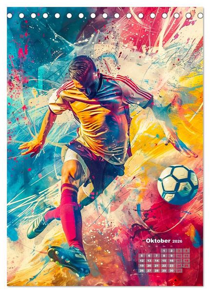 Produktbild: Fussball - Spieler in Action (Tischkalender 2026 DIN A5 hoch), CALVENDO Monatskalender