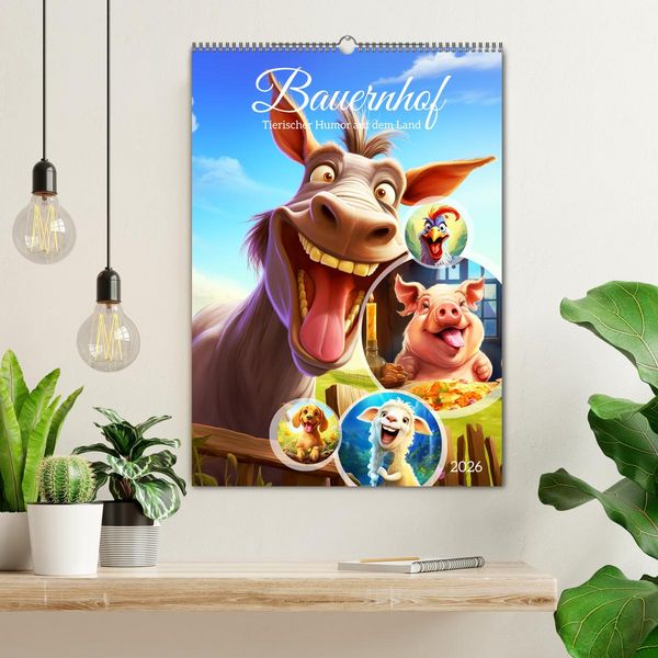 Produktbild: Bauernhof. Tierischer Humor auf dem Land (Wandkalender 2026 DIN A2 hoch), CALVENDO Monatskalender
