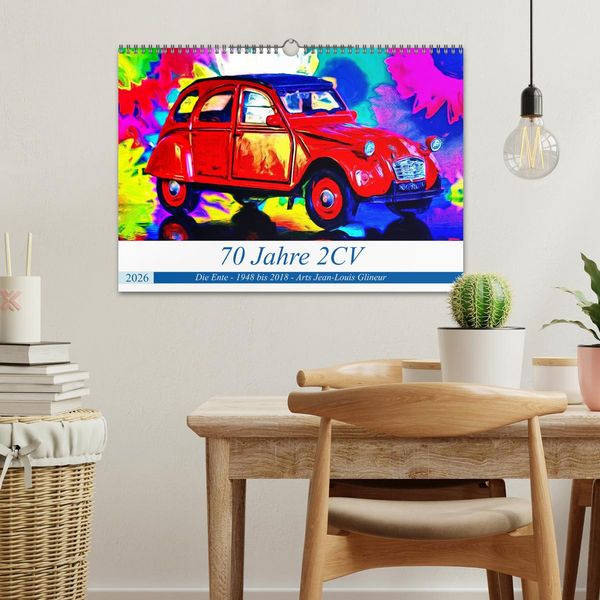 Produktbild: 70 Jahre 2CV (Wandkalender 2026 DIN A3 quer), CALVENDO Monatskalender