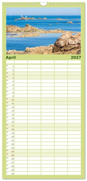 Produktbild: Familienplaner 2027 - Steilk&uuml;sten Europas mit 5 Spalten (Wandkalender, 21 x 45 cm) CALVENDO