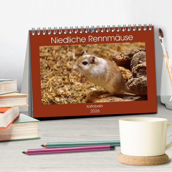 Produktbild: Niedliche Rennm&auml;use (Tischkalender 2026 DIN A5 quer), CALVENDO Monatskalender