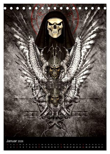 Produktbild: S.O.D. - Skulls Of Death Vol. I - Totenkopf Artworks (Tischkalender 2026 DIN A5 hoch), CALVENDO Monatskalender