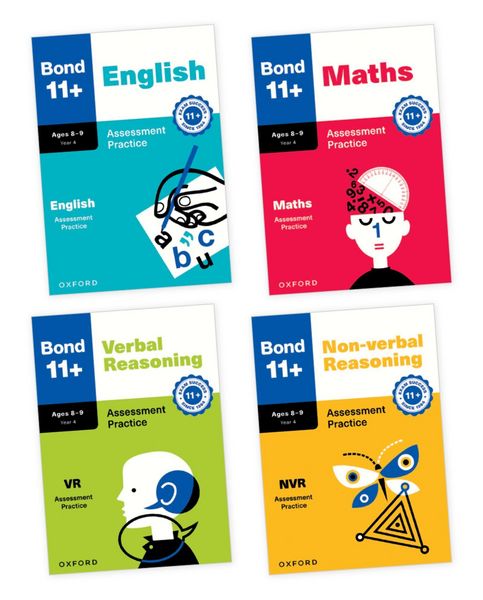 Produktbild: Bond 11+ Assessment Practice Papers Bundle for Age 8-9 | For GL Assessment & other 11 plus exams | English, Maths, Verbal Reasoning & Non-verbal Reasoning