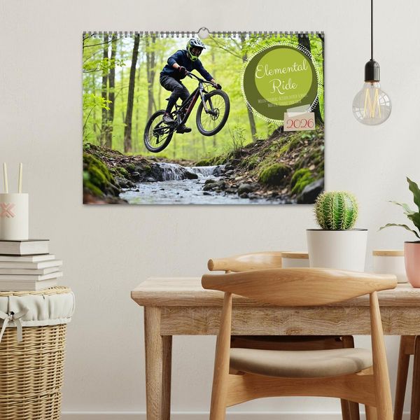 Produktbild: Elemental Ride. Mountainbike-Action durch Schnee, Matsch, Sonne und Laub (Wandkalender 2026 DIN A3 quer), CALVENDO Monatskalender