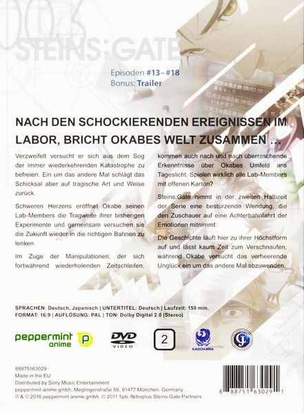 Produktbild: Steins; Gate Vol. 3 [2 DVDs]