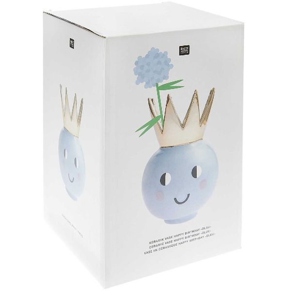Produktbild: Keramik Vase Krone, blau