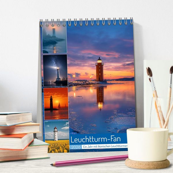 Produktbild: Leuchtturm-Fan (Tischkalender 2026 DIN A5 hoch), CALVENDO Monatskalender