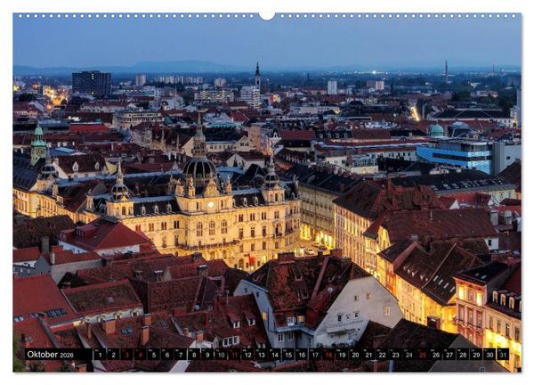 Produktbild: Graz - Metropole der Steiermark (hochwertiger Premium Wandkalender 2026 DIN A2 quer), Kunstdruck in Hochglanz
