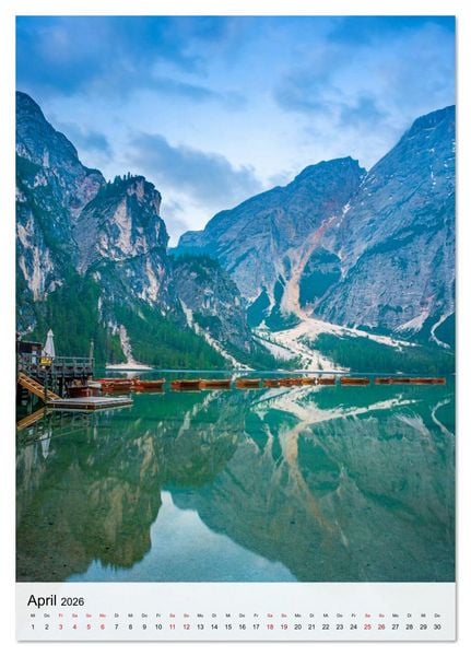 Produktbild: Pragser Wildsee - Der vielleicht sch&ouml;nste Bergsee der Dolomiten und S&uuml;dtirols (Tischkalender 2026 DIN A5 hoch), CALVENDO Monatskalender