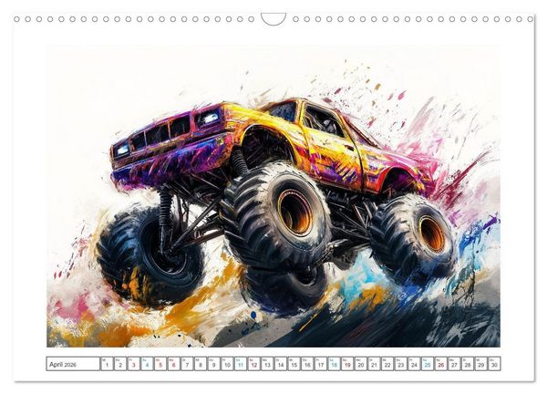 Produktbild: Die Macht der Monstertrucks (Wandkalender 2026 DIN A3 quer), CALVENDO Monatskalender