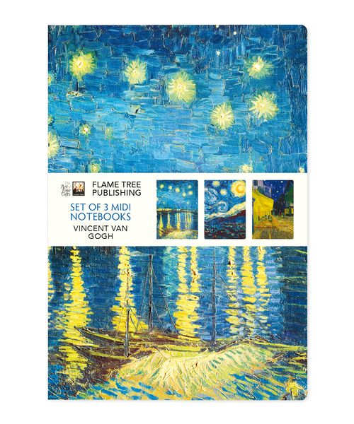 Dreier Set Mittelformat-Notizbücher: Vincent van Gogh