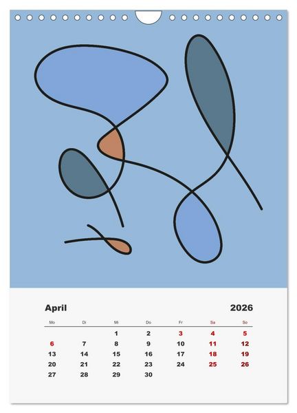 Produktbild: FormArt - Linien und Farben (Wandkalender 2026 DIN A4 hoch), CALVENDO Monatskalender