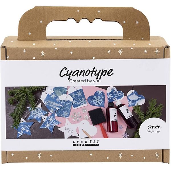 Produktbild: Creativ Company Mini Kreativ Set Cyanotypie, Geschenketiketten, Blau, Silber