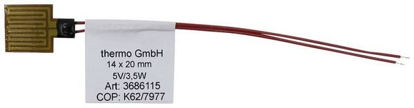 Produktbild: Thermo TECH Polyimid Heizfolie selbstklebend 5V 3.5W Schutzart IPX4 (L x B) 20mm x 14mm