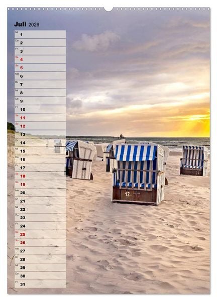 Produktbild: An der See Geburtstagsplaner (Wandkalender 2026 DIN A2 hoch), CALVENDO Monatskalender