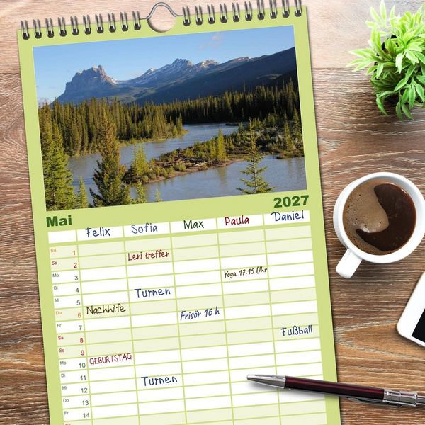 Produktbild: Familienplaner 2027 - Kanada mit 5 Spalten (Wandkalender, 21 x 45 cm) CALVENDO