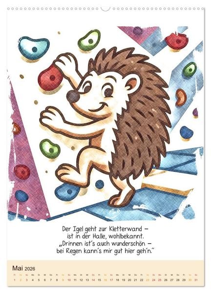 Produktbild: Tierisch hoch hinaus: Von A bis Z durchs Kletterabenteuer! - Der Kalender zum Kinderbuch (Wandkalender 2026 DIN A2 hoch), CALVENDO Monatskalender