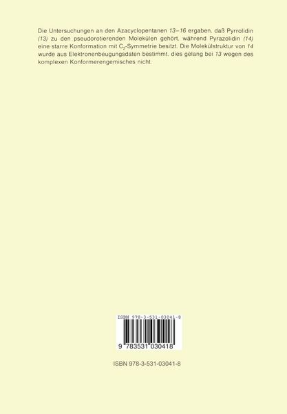 Produktbild: Konformation, Struktur und Pseudorotation von Azacyclopentanen